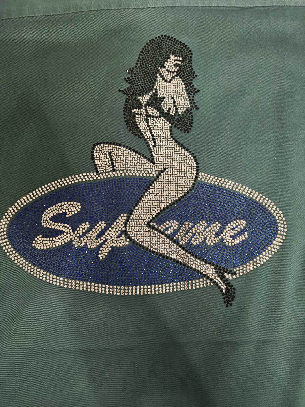 Supreme Green Rhinestone Pin-Up Work Shirt S/S Men’s Large Brand New SS25.
