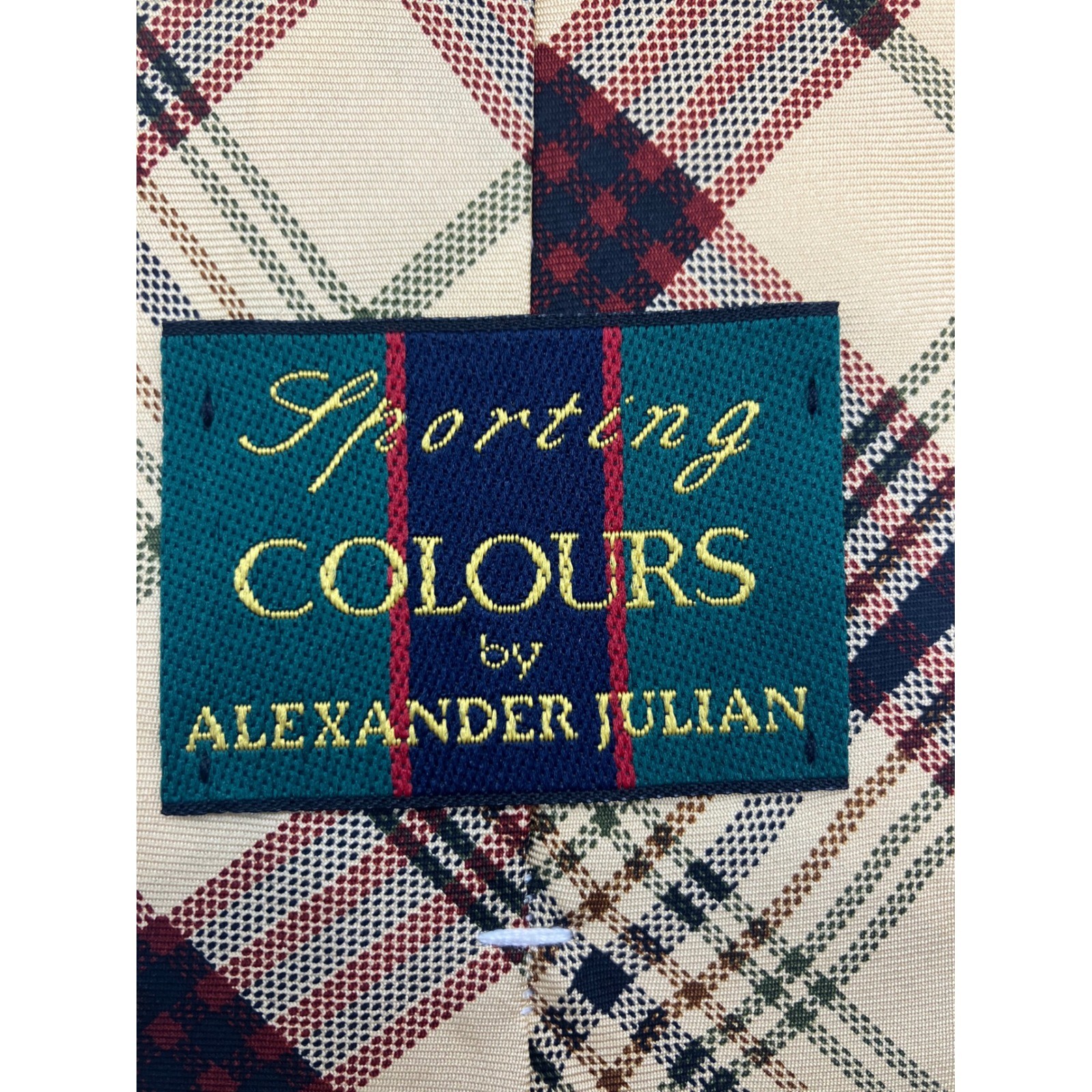 Sporting Colours Alexander Julian Hunting Dog Print Plaid Necktie Outdoor Money