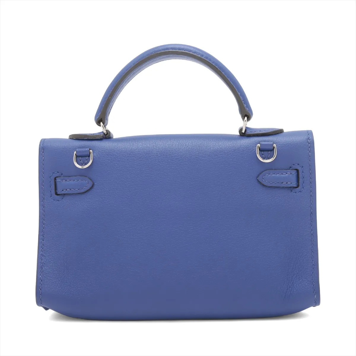 Hermès Tiny Kelly Swift Blue Silver Metal Fittings □O: 2011