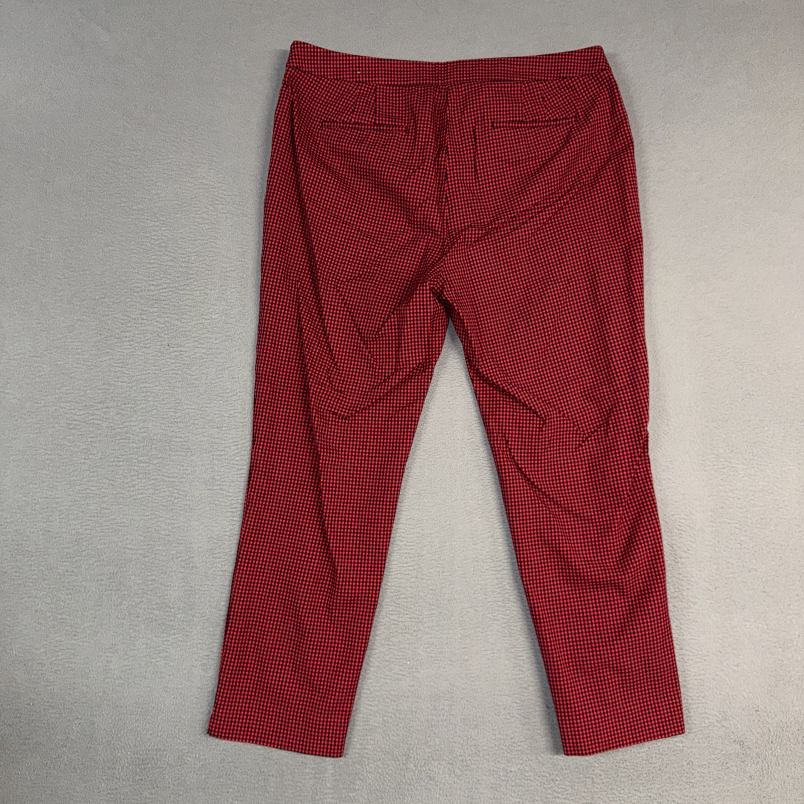 Talbots Pants Womens 16 Red Blue Chatham Ankle Shepard Check Side Zip Cotton