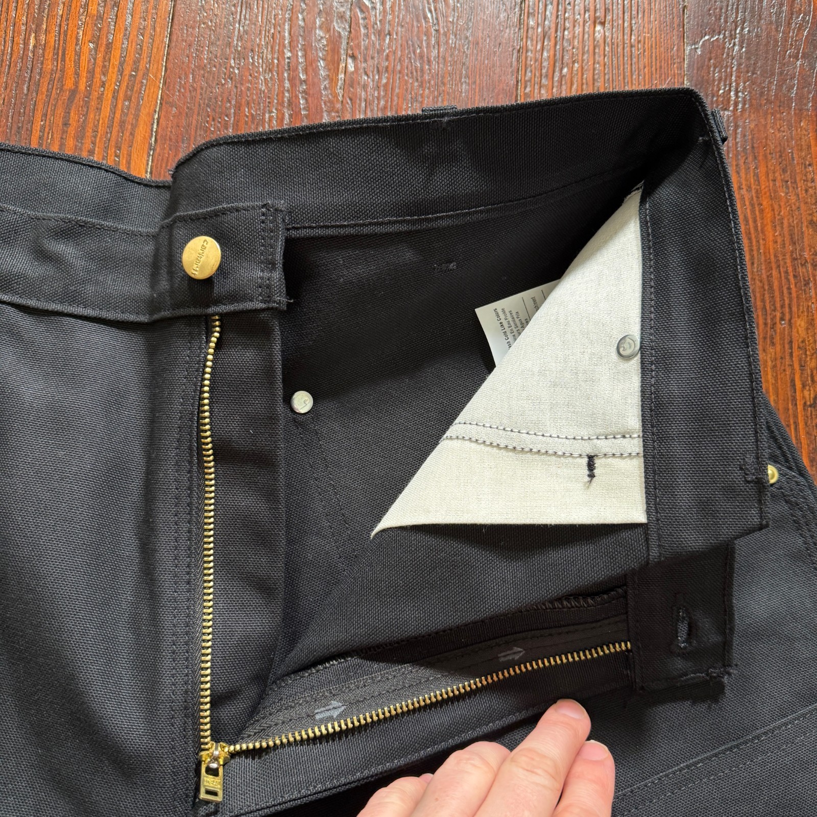 Carhartt B01 Pants Mens 36×32 Black Loose Straight Firm Duck Double Knee Work