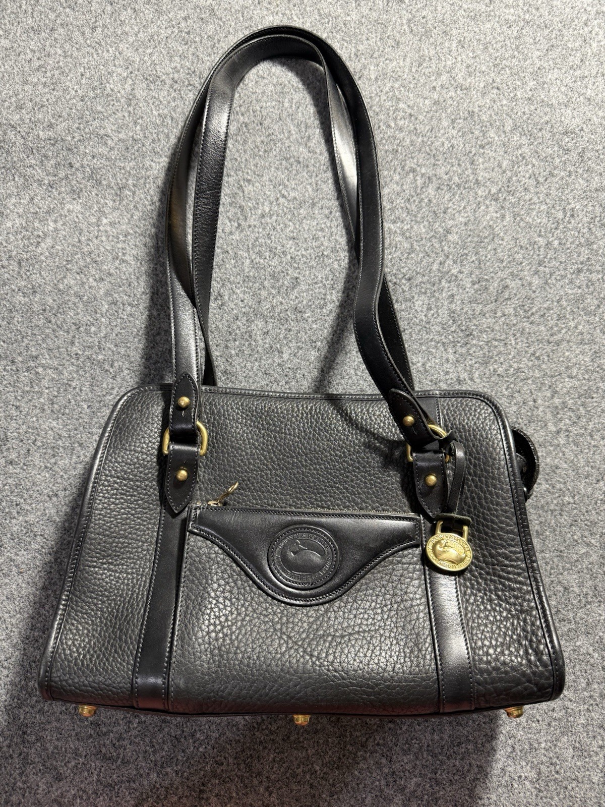 Dooney Bourke All Weather Leather Small Tote Pebbled Leather Black Handbag