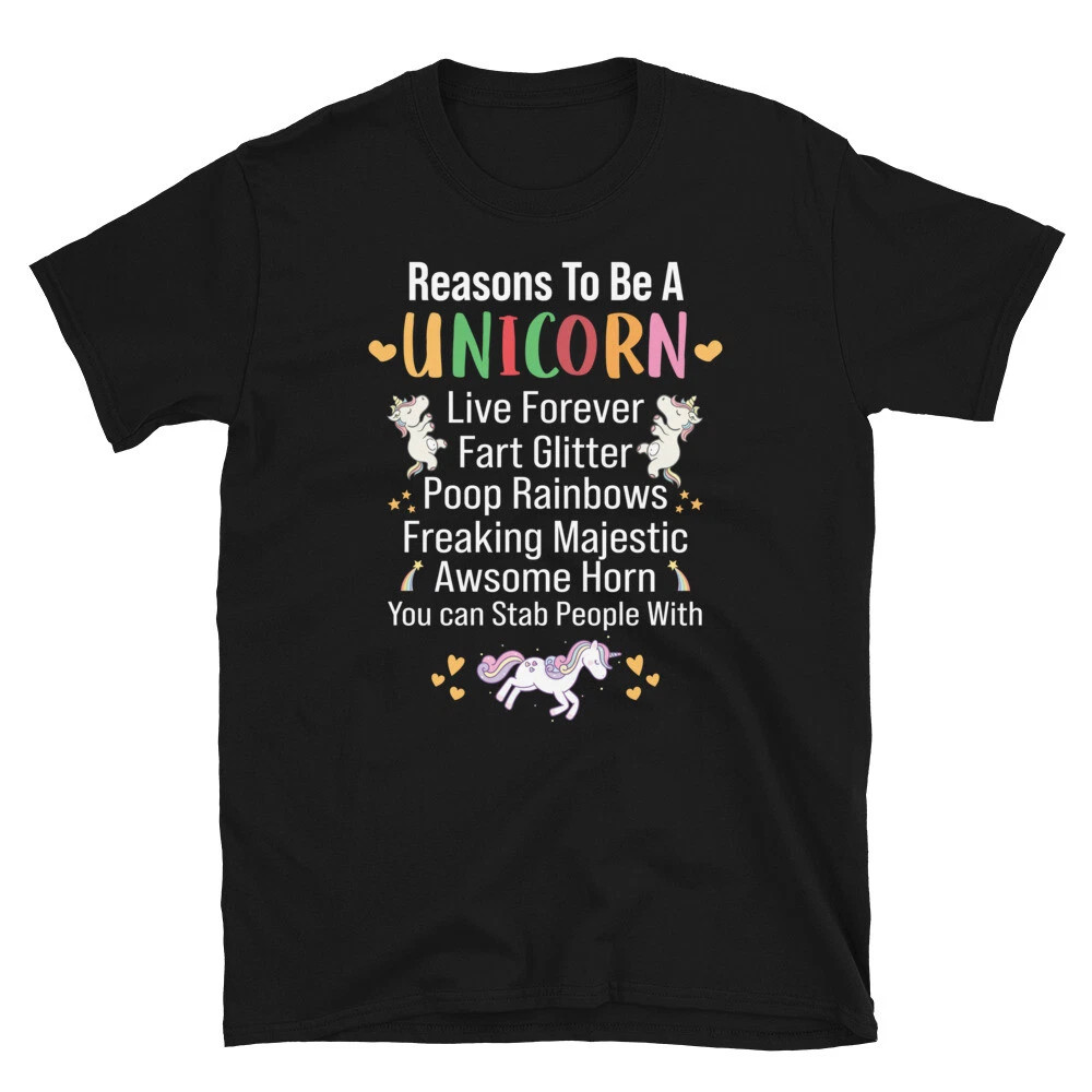 Reasons To Be A Unicorn Black T-Shirt