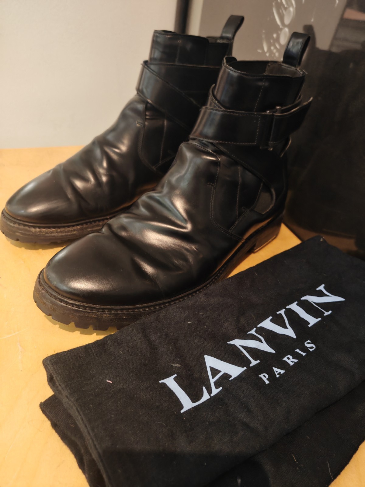French Chic Lanvin Men’s Leather Boots Size US10/UK9/EU 43 Made In Italy
