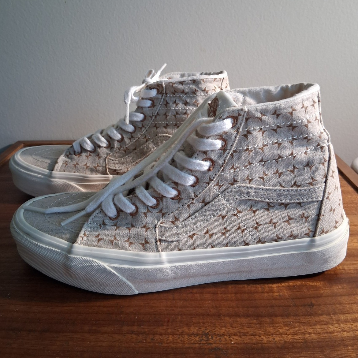 Vans Sk8-Hi Tapered Eco Theory Checkerboard Brown Beige High Top (M) 7.5 (W) 9