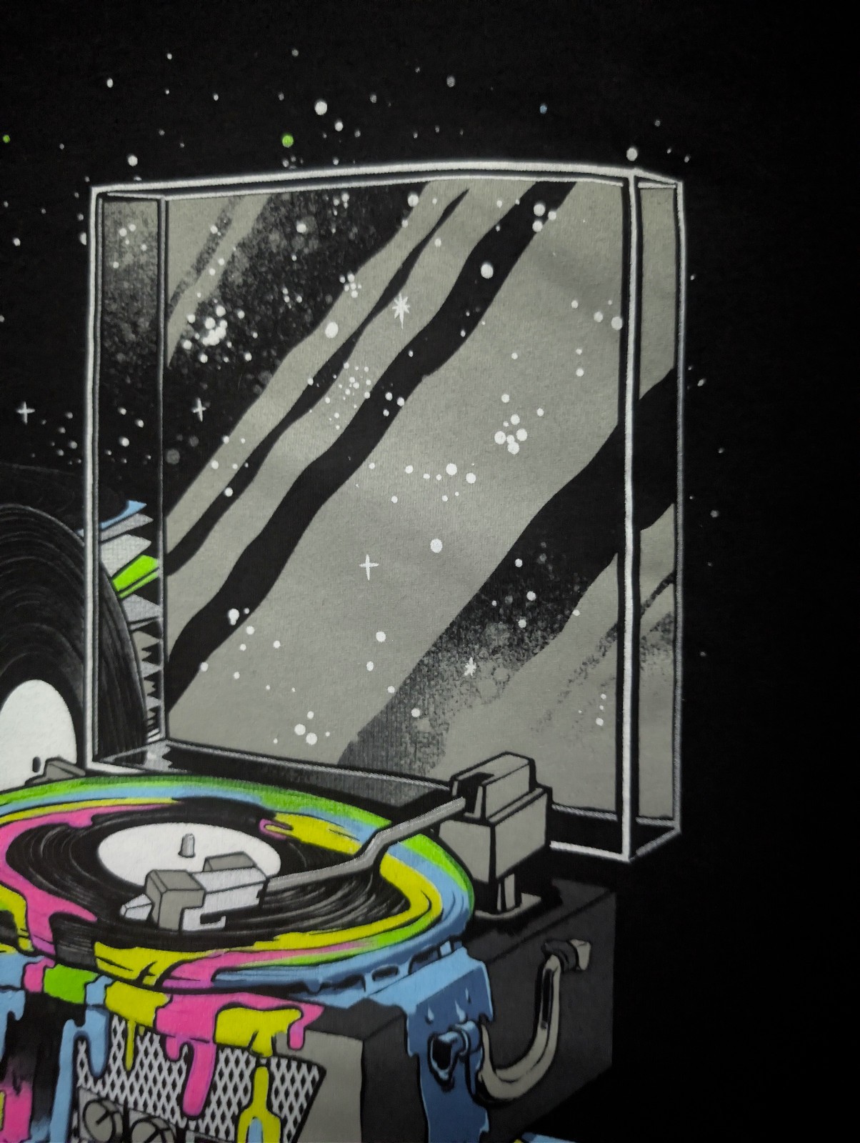 Into The AM Galactic Grooves II 2XL Black UV Reactive Shirt 24.5″ W X 31.5″ L