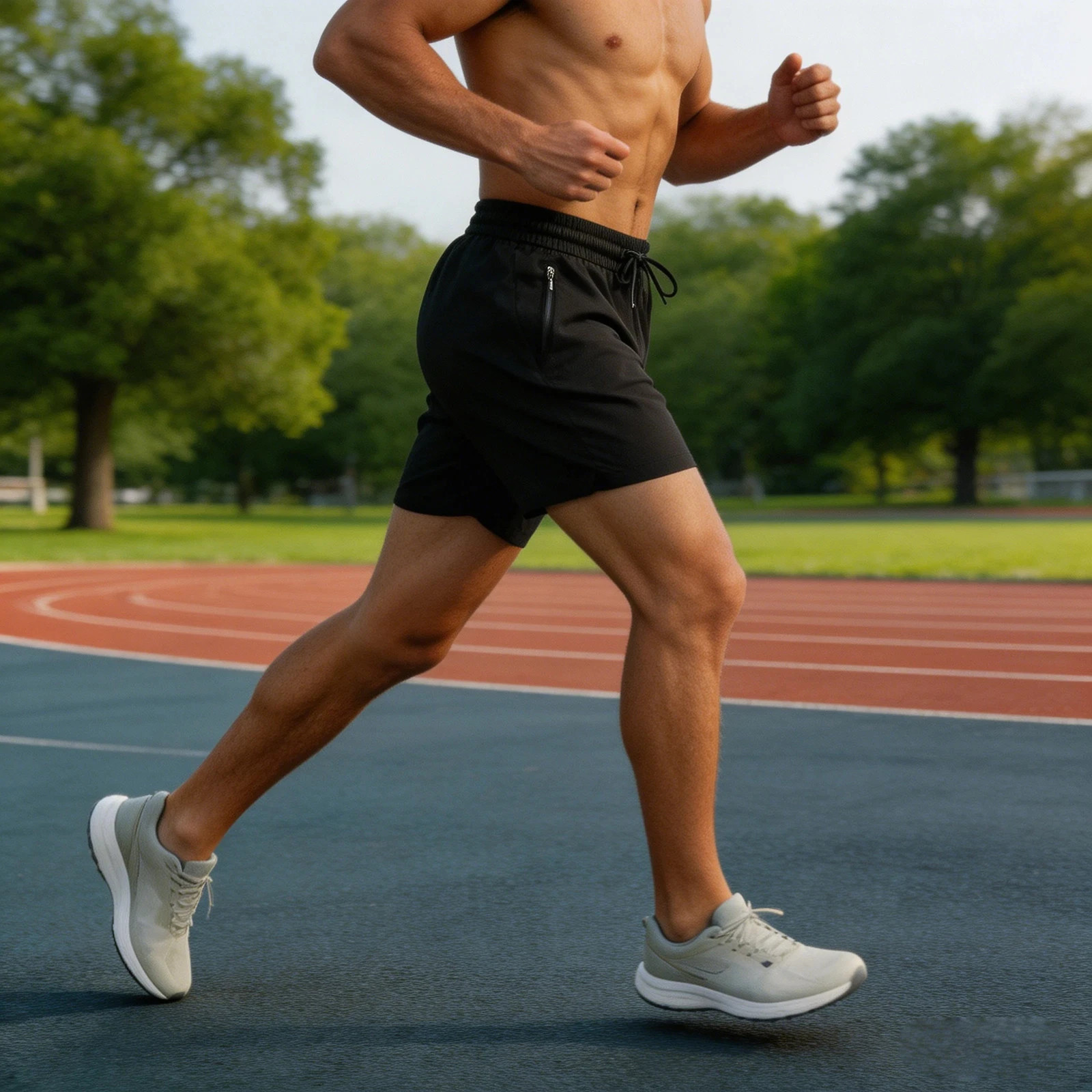 Men’s Quick Dry Running Shorts with Drawstring and Zip Pockets – Ideal for