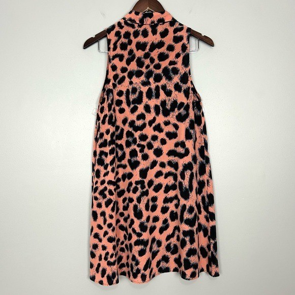 Equipment Tegan Sleeveless Shirt Dress Women’s Size S Button Front Leopard Print