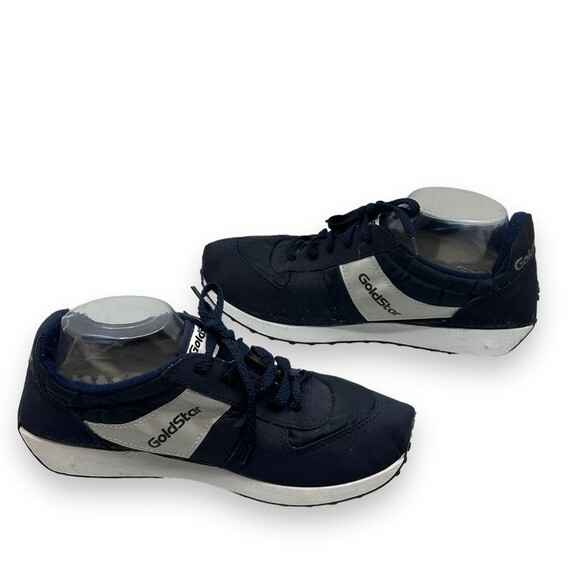 Goldstar Shoes Men’s 7 US 6 UK Vintage Sneakers Retro Blue Leather Rubber Spikes