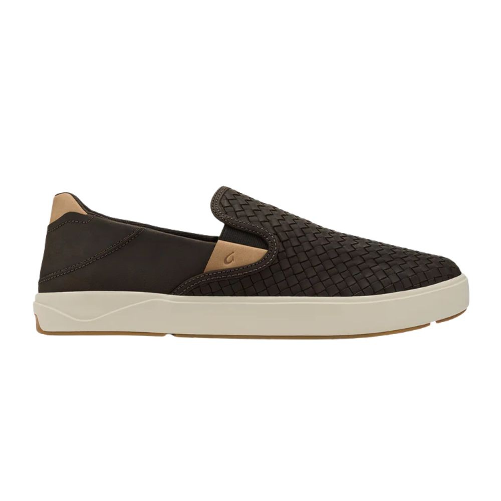 Olukai Mens Lae’ahi Lauhala Woven Leather Sneakers 10486 – Dark Java