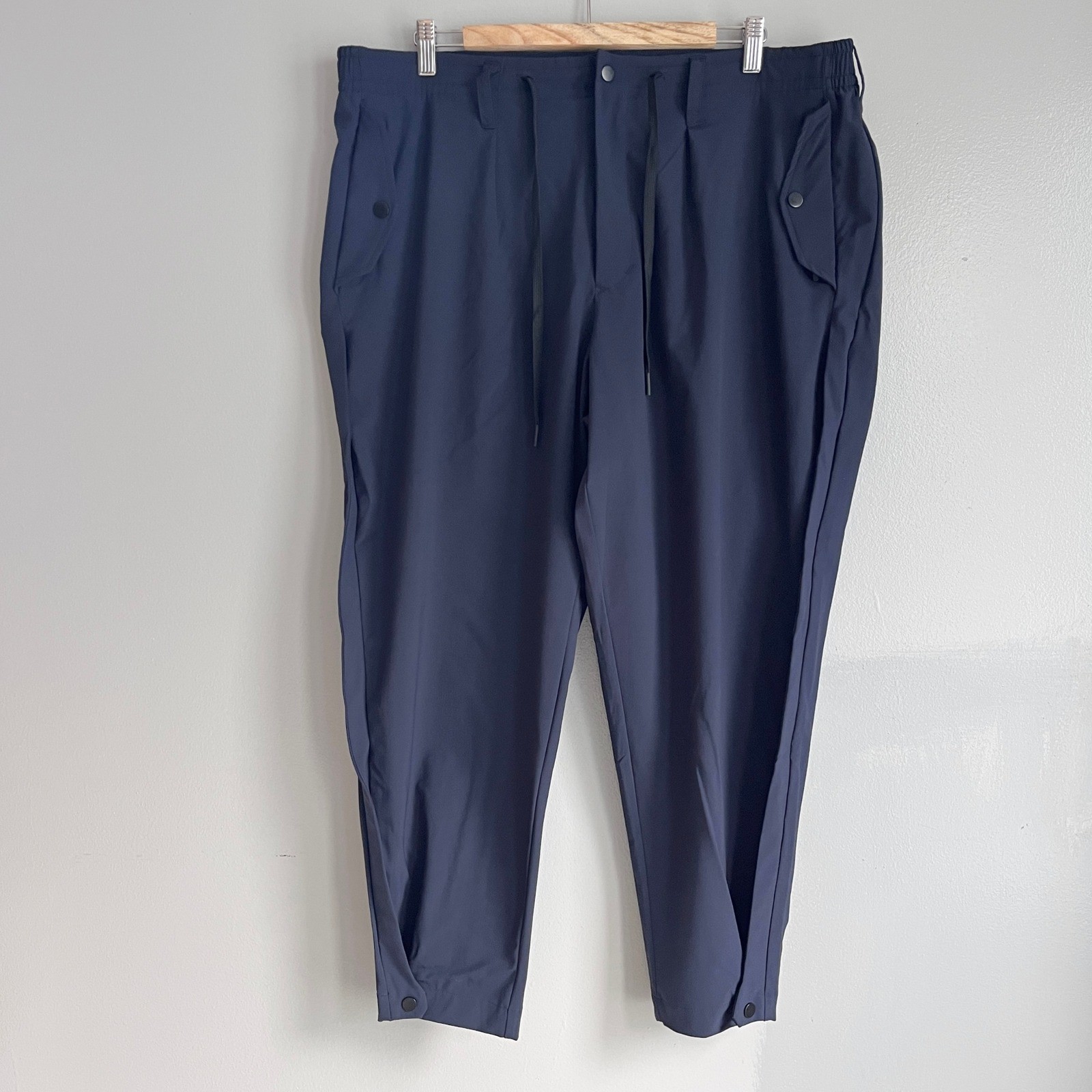 Paskho Sanctuary Navy Travel Snap Ankle Pants Pockets Womens Size L *40 Waist