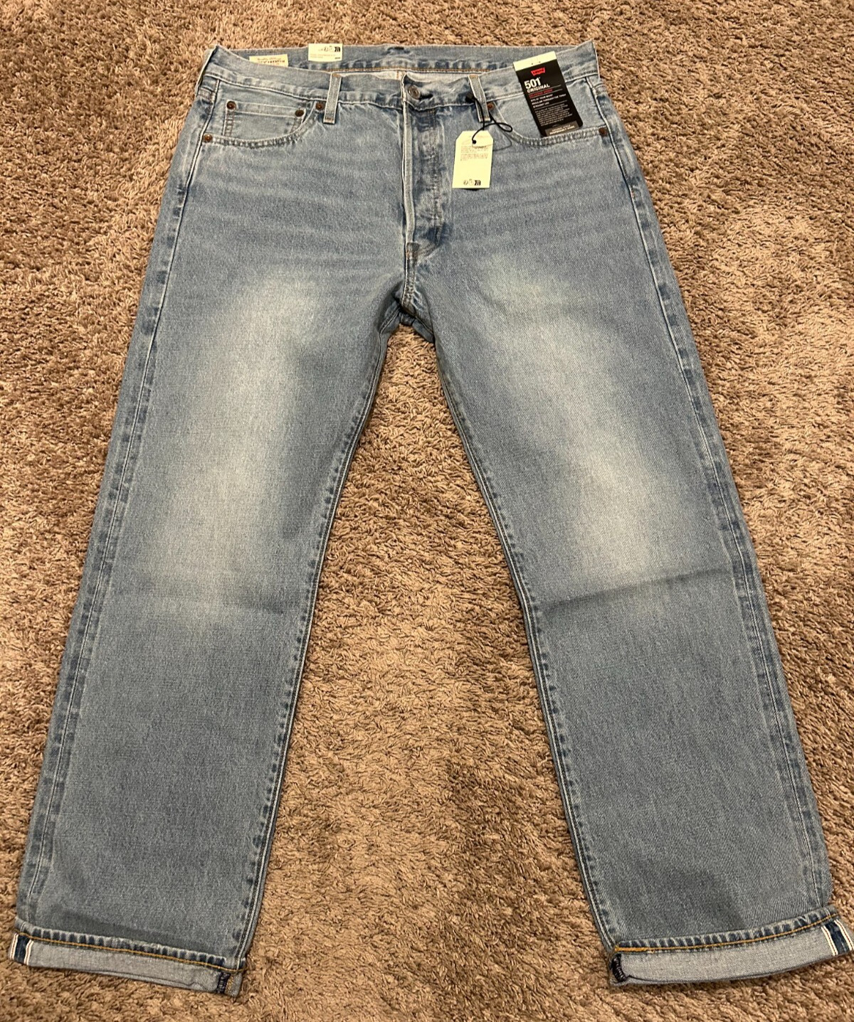 Levi’s Premium 501 Original Fit Selvedge Jeans Blue Men’s Size NWT RT$148 3600