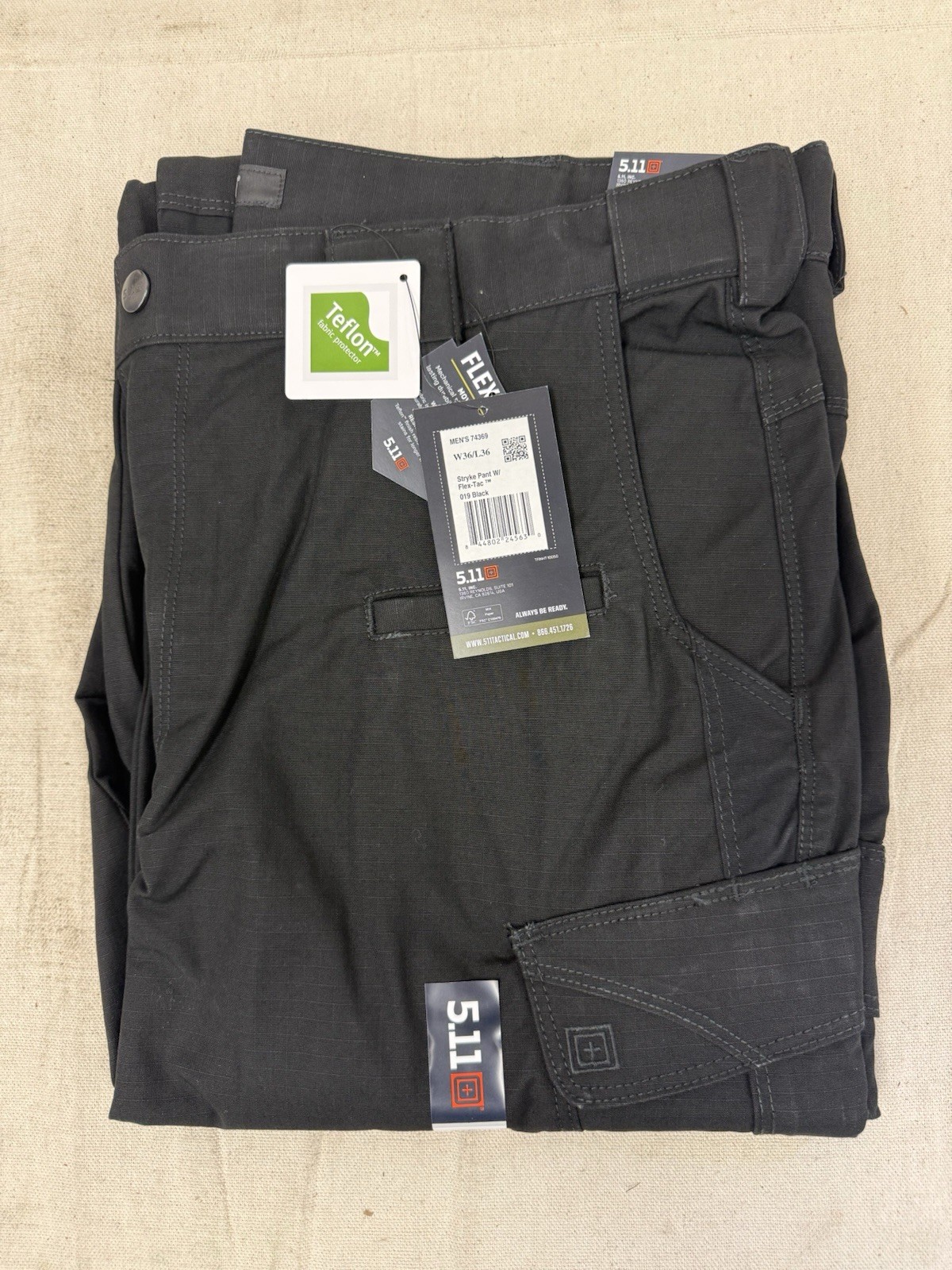 5.11 TACTICAL 74369 Tactical Pants 36×36 Regular Fit Black