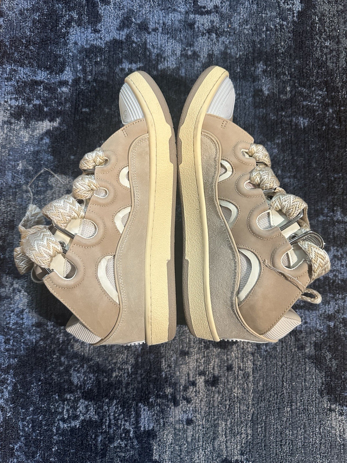 Lanvin Curb Sneakers Beige Tan Oversized Rope Laces Men’s Size Size 11 (EU 44)
