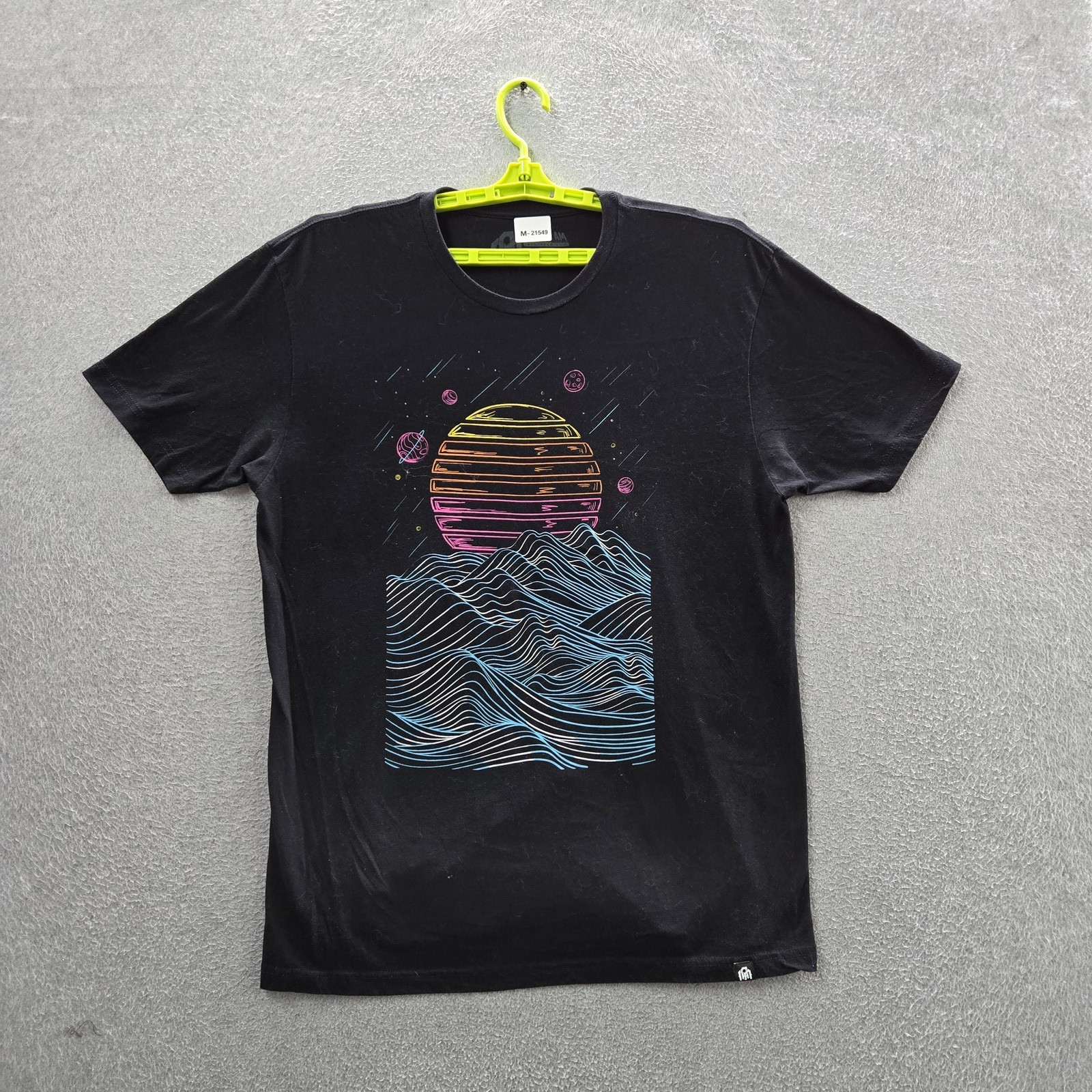 INTO THE AM Men Shirt XL Black Graphic Space Woman Short Sleeve Logo