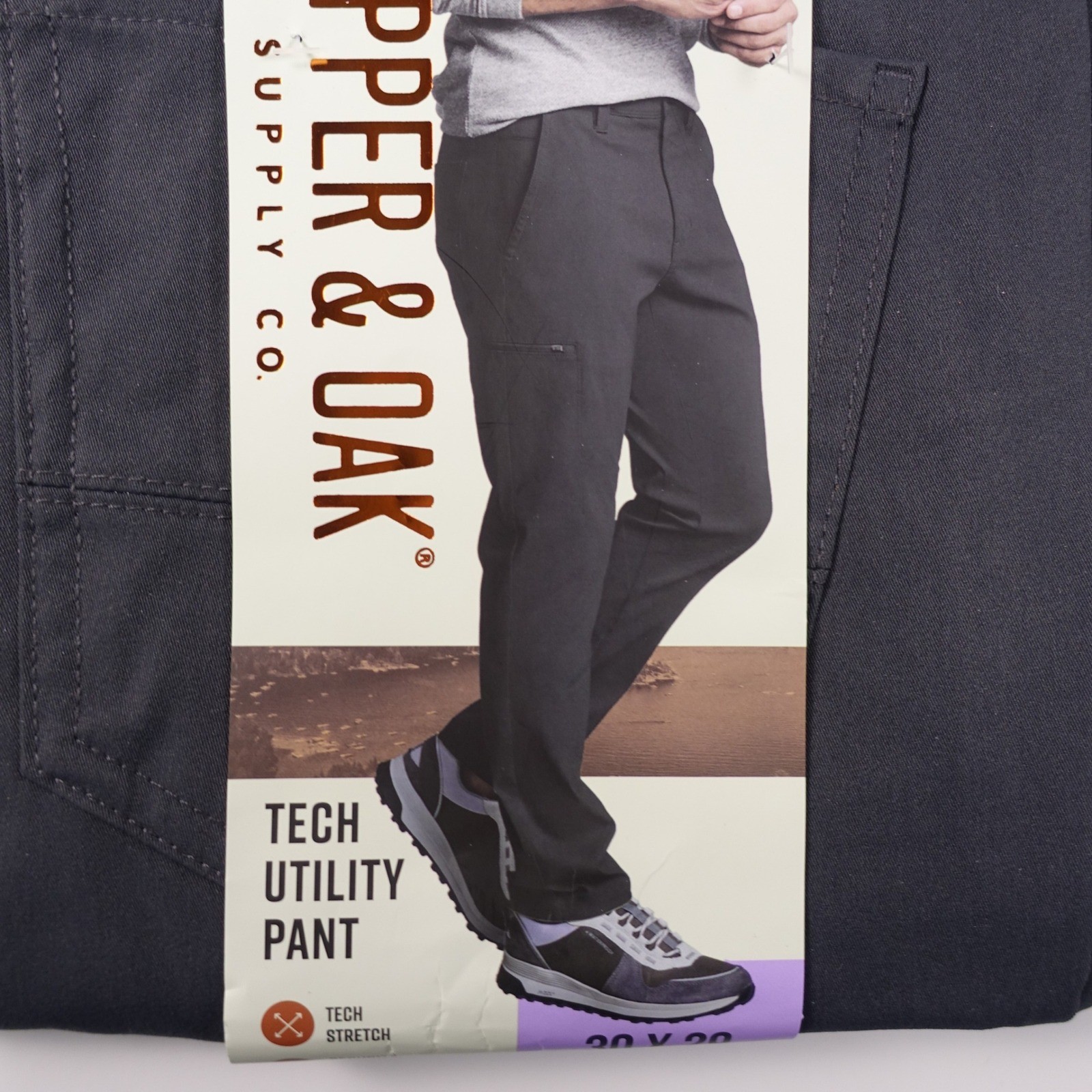 Copper and Oak Supply Co Utility Pants Men 30×29 Gray Straight Fit Tech