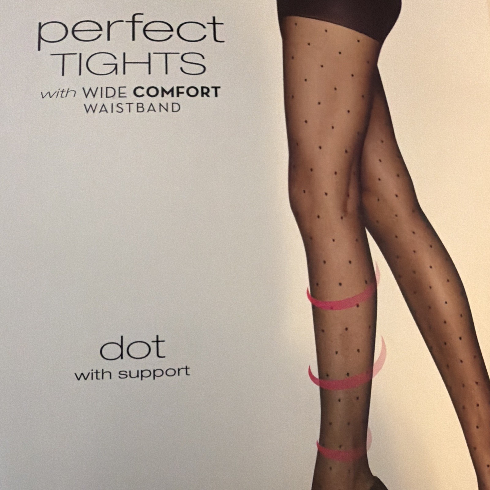 Hanes Premium Control Top Tights Graduated Compression Dot Black XXL