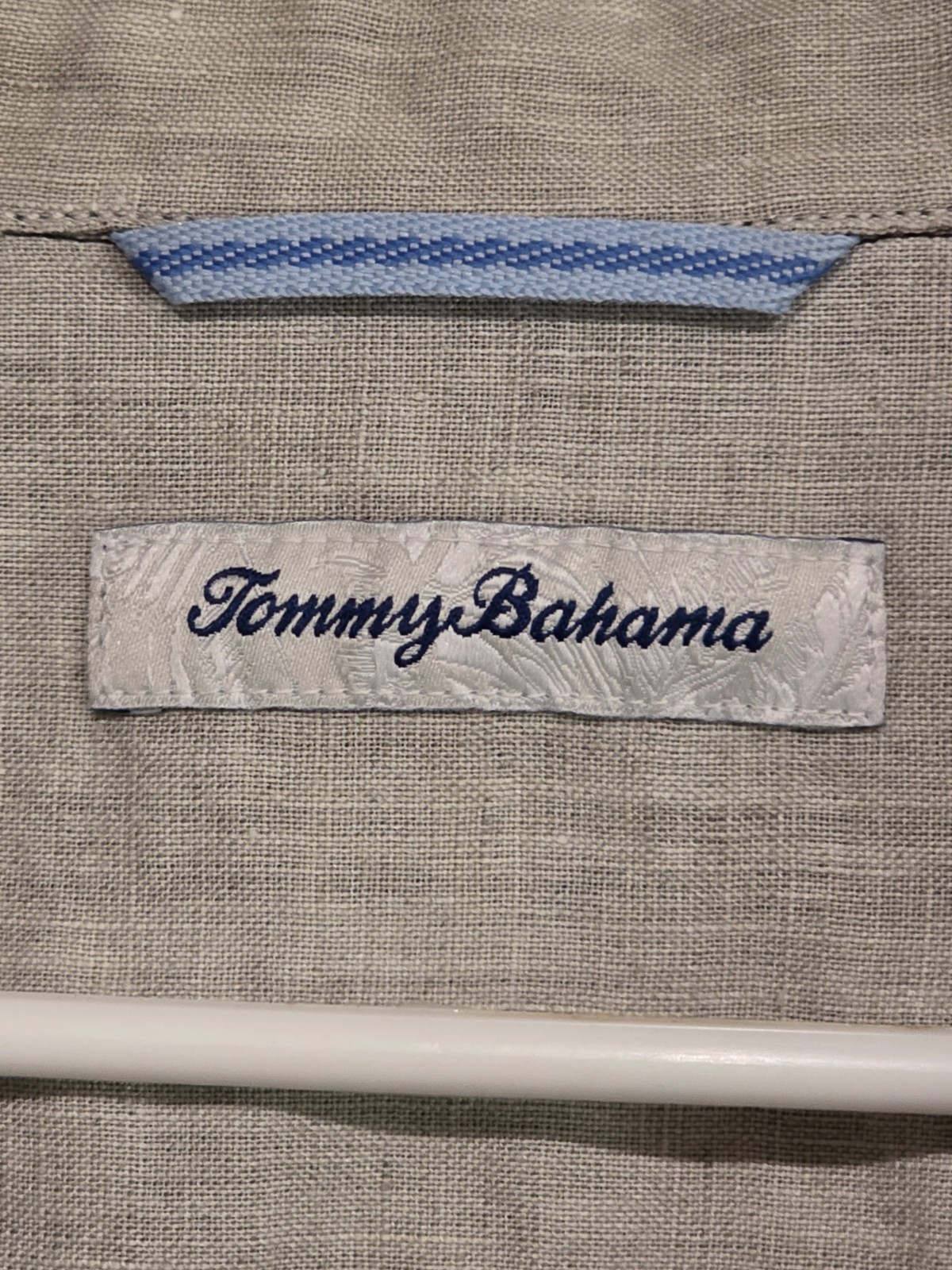 TOMMY BAHAMA Button Front Shirt Men’s 2XLB Black 100% Linen Long Sleeve