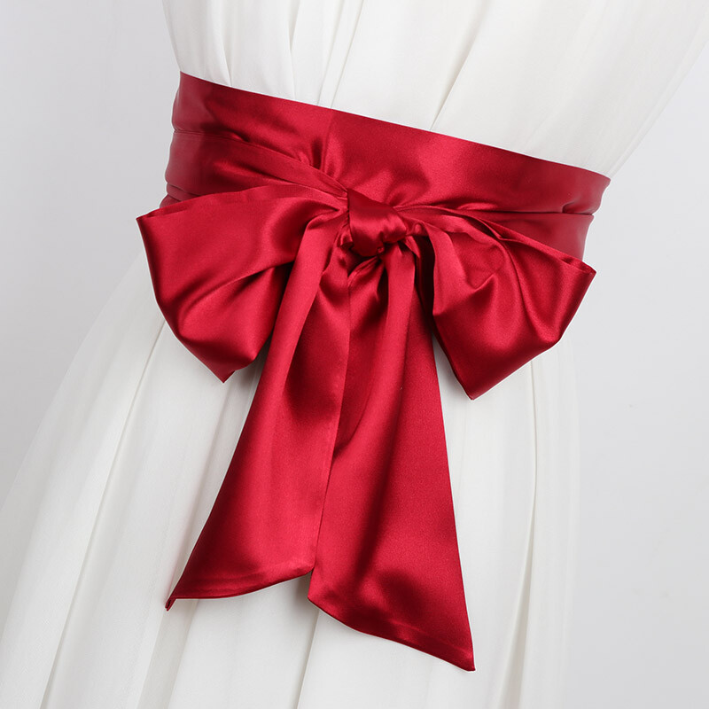 250cm Satin Faux Silk Wide Waistband Self Tie Lace Up Long Ribbon Belt Strap New