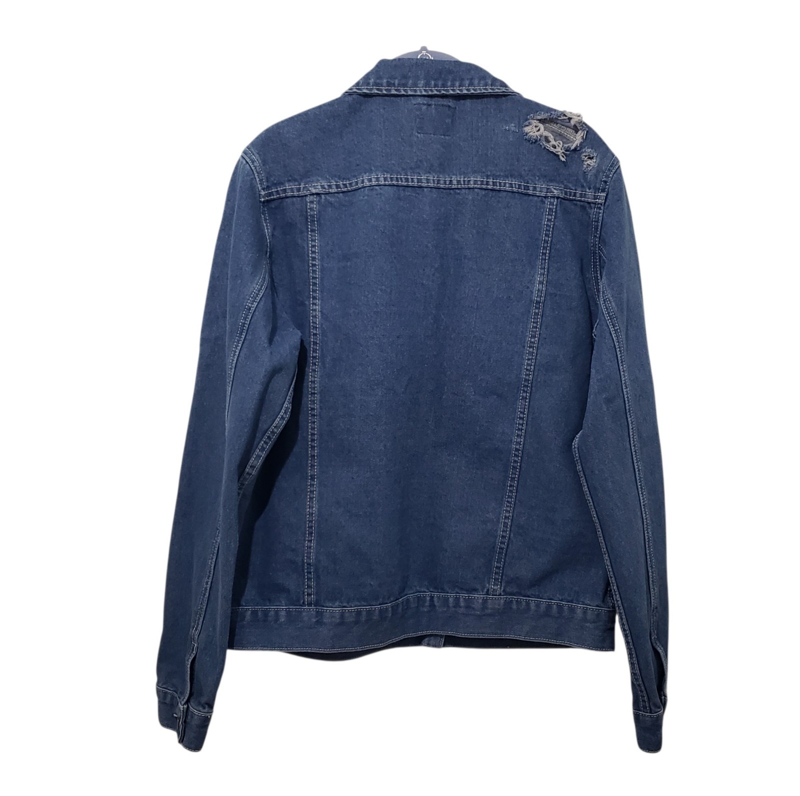 BOOHOO Distressed Blue Denim Jacket | 8