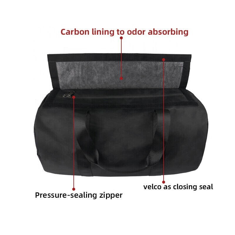 Pack Science Smell Proof Carbon Lined Duffel Bag Locking Odor Less Stash Bag L