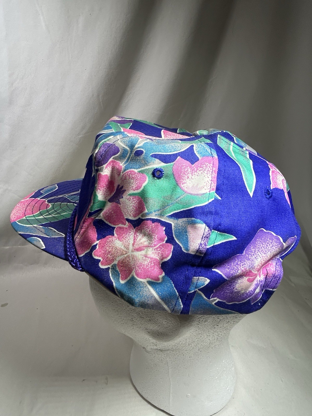 Vintage Jacksonville Florida FL Auto Auction Hat Mult Color Floral Rope Collect
