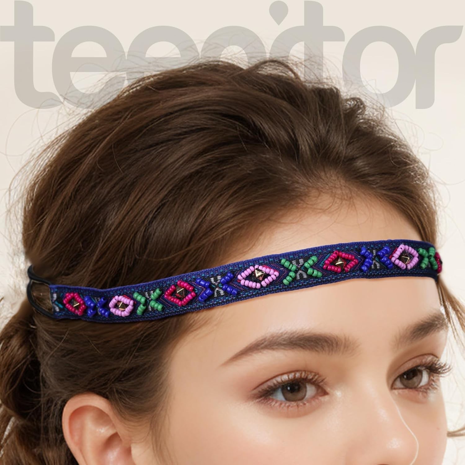 6pcs Hairbands for Women, 6 Rhinestone Beaded Headbands, Head Bands for Women…