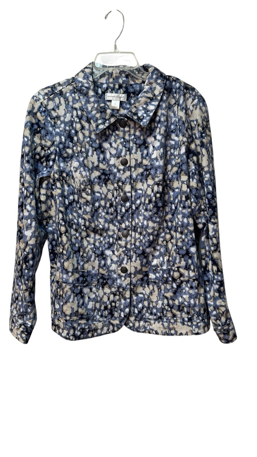 Christopher & Banks Jacket 6-Button Women XL Multicolor Abstract Long Sleeve