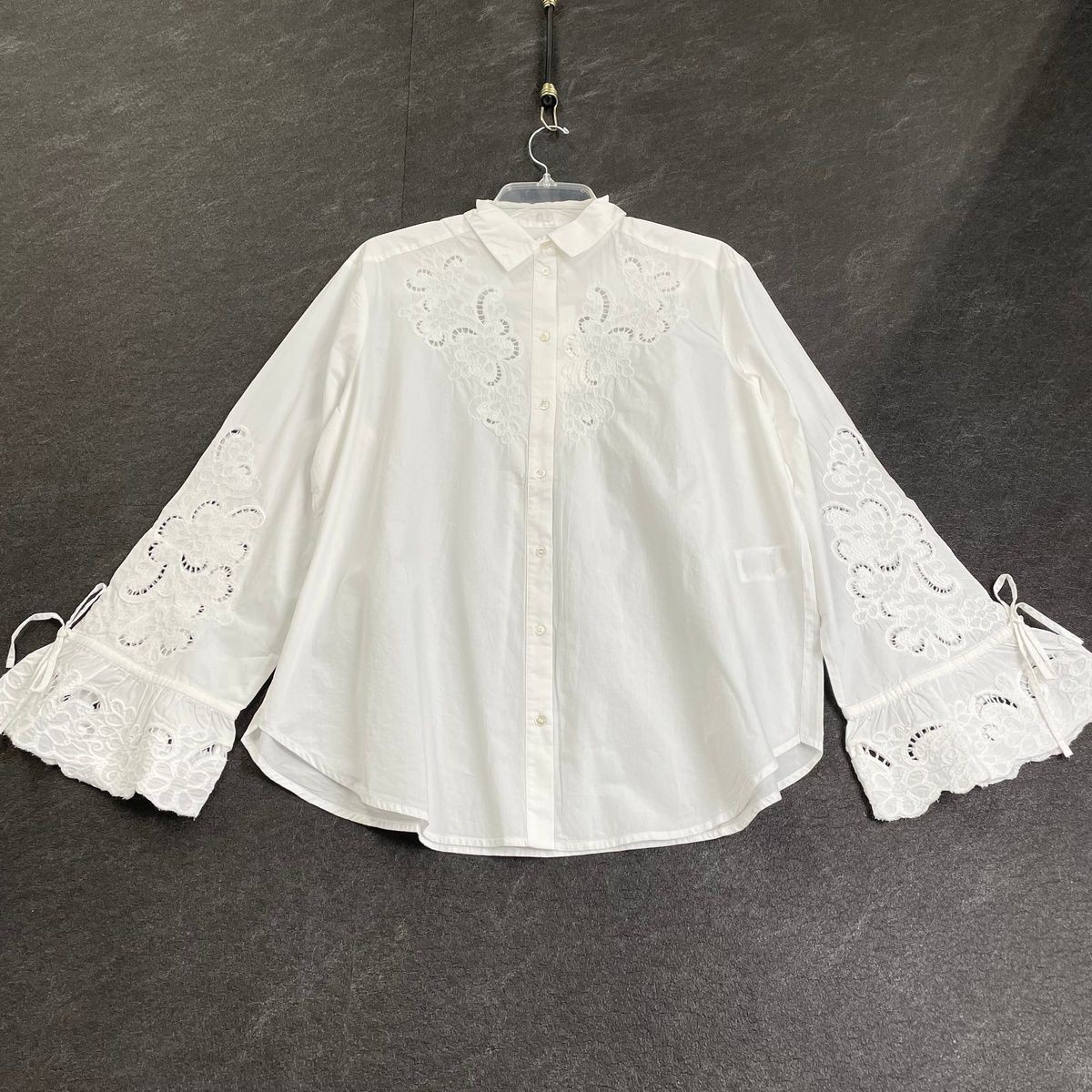 SEZANE Raphaelle Long Sleeve Shirt Women’s Size 4 Ecru S261SH1017E