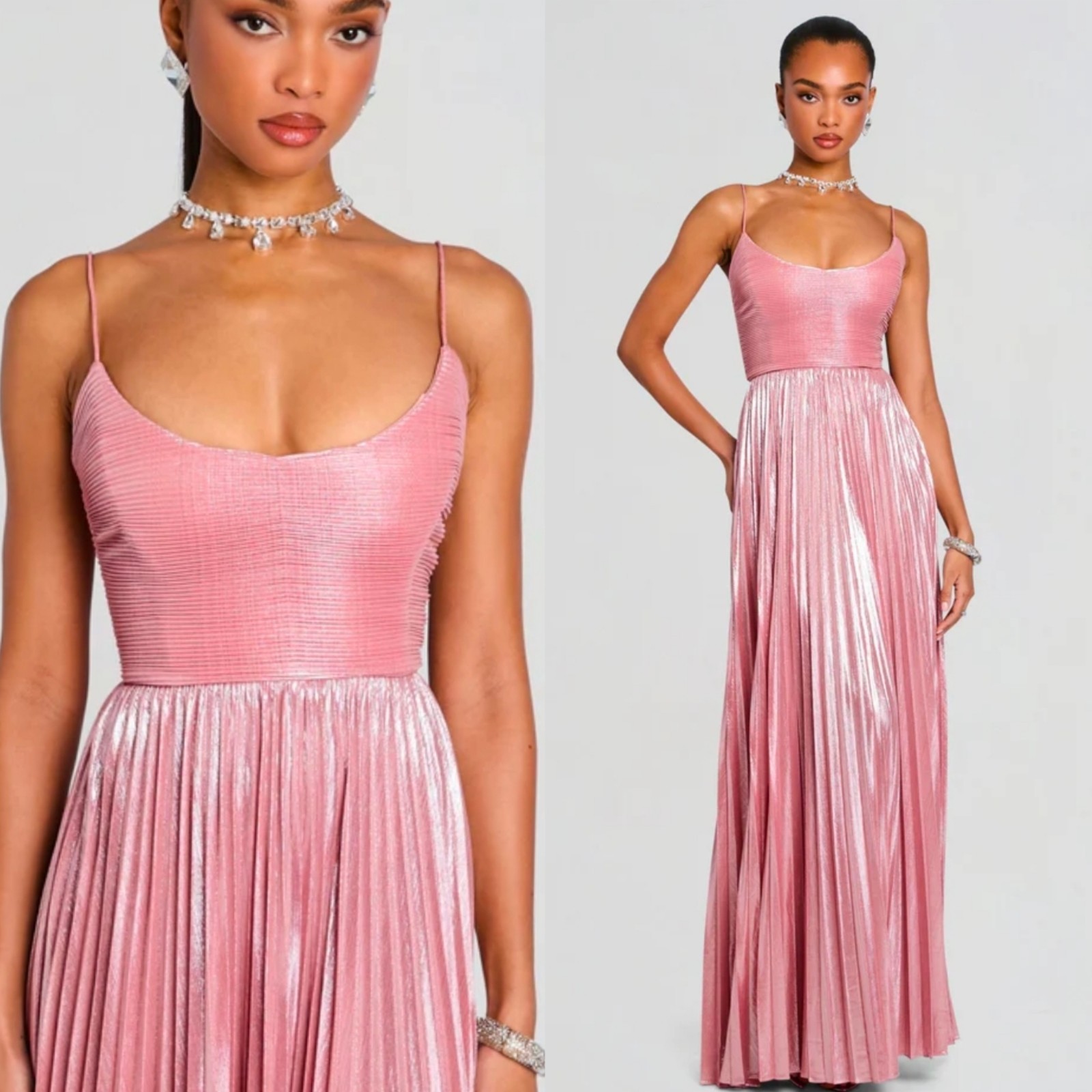 Retrofête Revolve Rhosyn Dress Metallic Rosa Pink Gown Small Coquettecore Girly