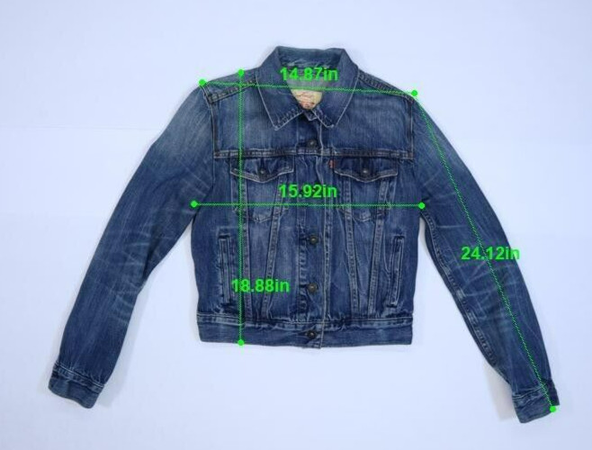 Levis Womens Stone Washed Button Front Blue Denim Trucker Jean Jacket Small