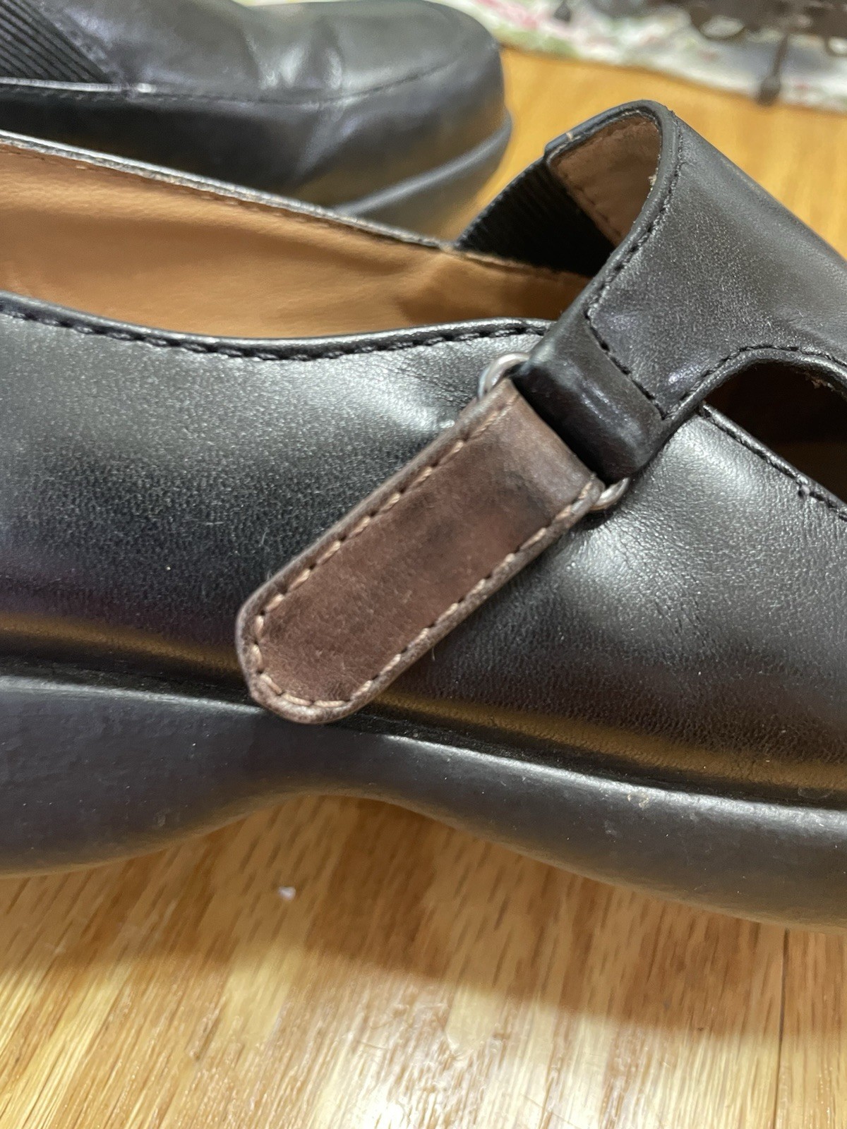 Dansko Becca Women’s Leather Mary Jane Clog Shoes, Size EU 38/Us 7.5-8, Black