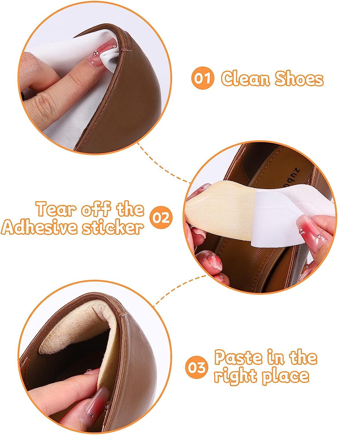 2Pcs Heel Grips for Loose Shoes Heel Cushion Pads No-Slip Shoe Inserts Protector