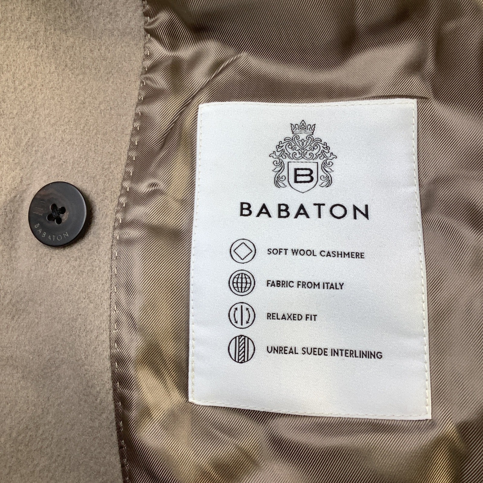 Babaton Aritzia Slouch Coat Nomad Taupe Wool Cashmere Long Coat Size Small NWT