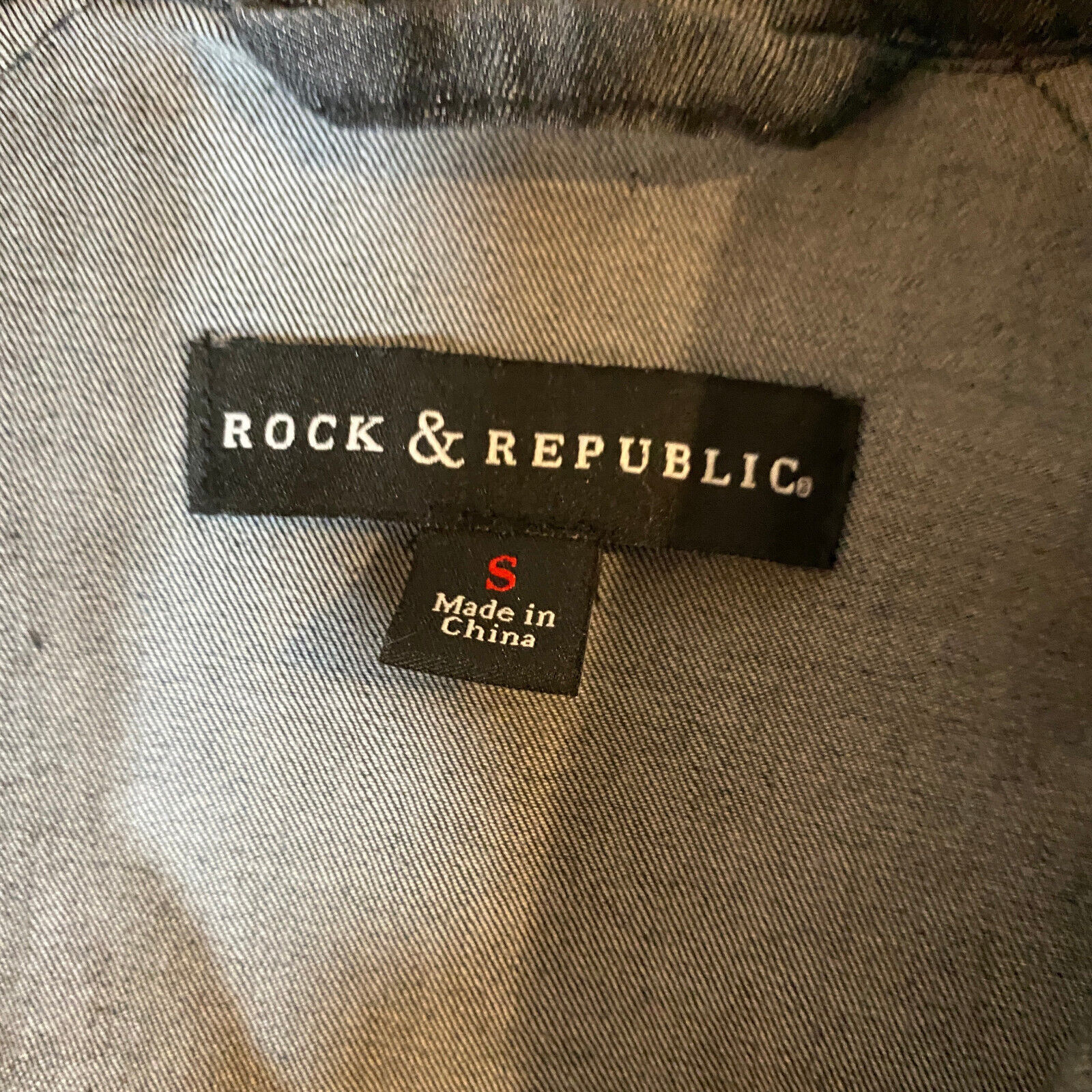 Rock & Republic Moto Jacket Sz Small Tie Dye Cloth Black Full Zip Pockets Biker