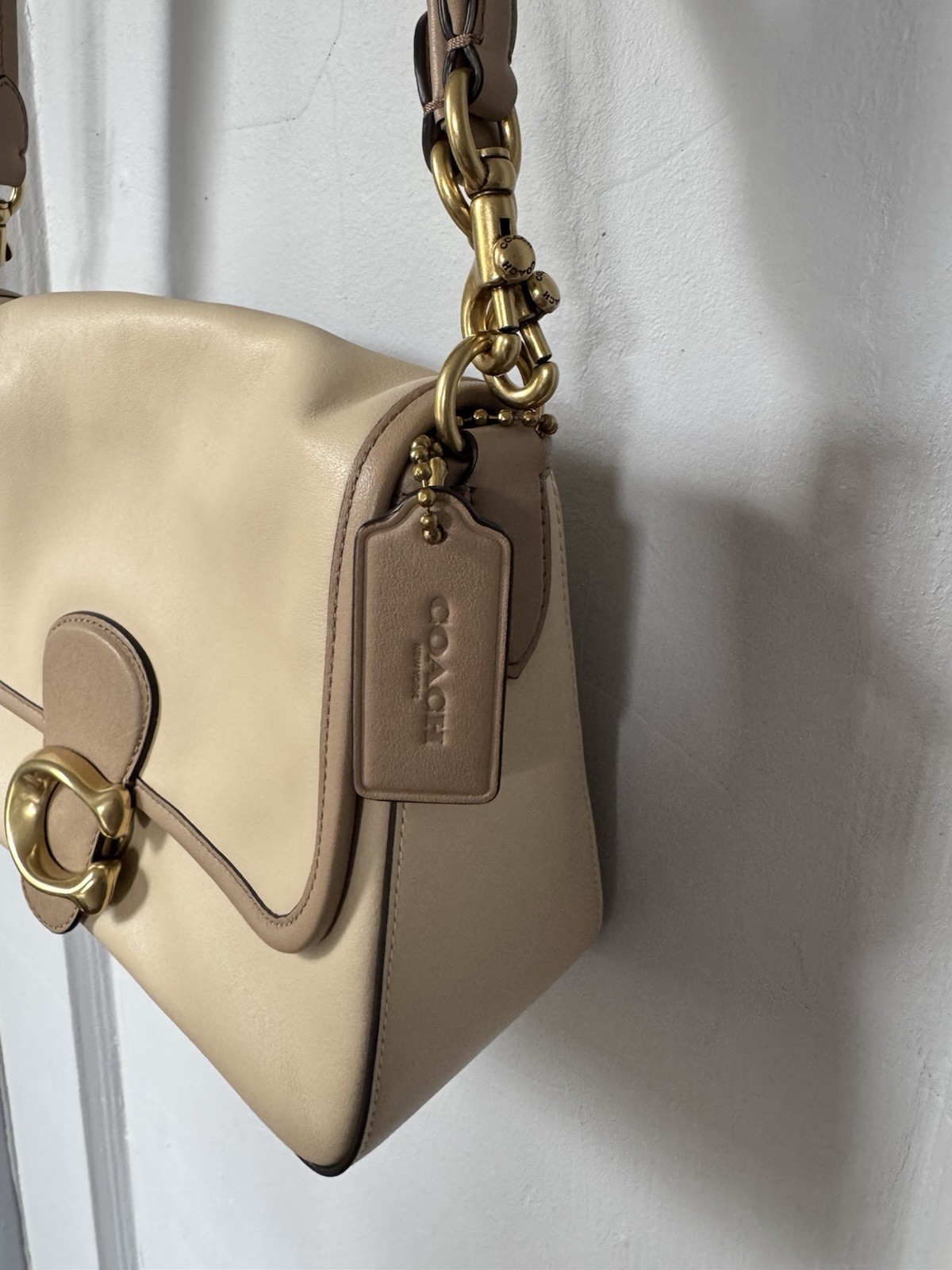 Coach Soft Tabby Color Block Beige Brown Gold Hardware NWOT