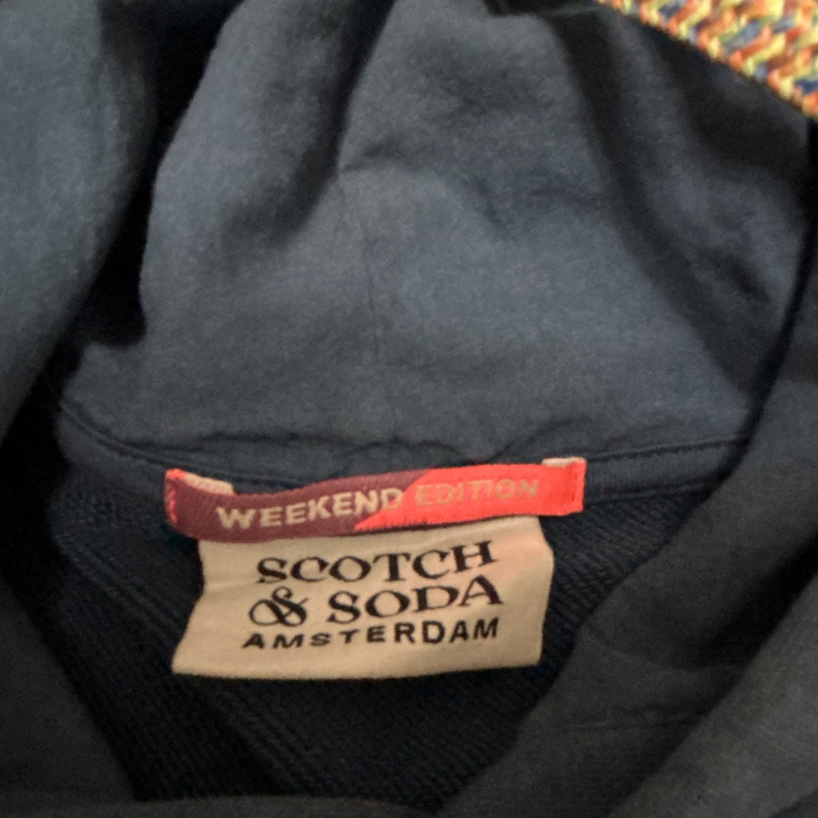 Scotch & Soda Weekend Edition Blue Pullover Hoodie Graphic Logo Men’s L