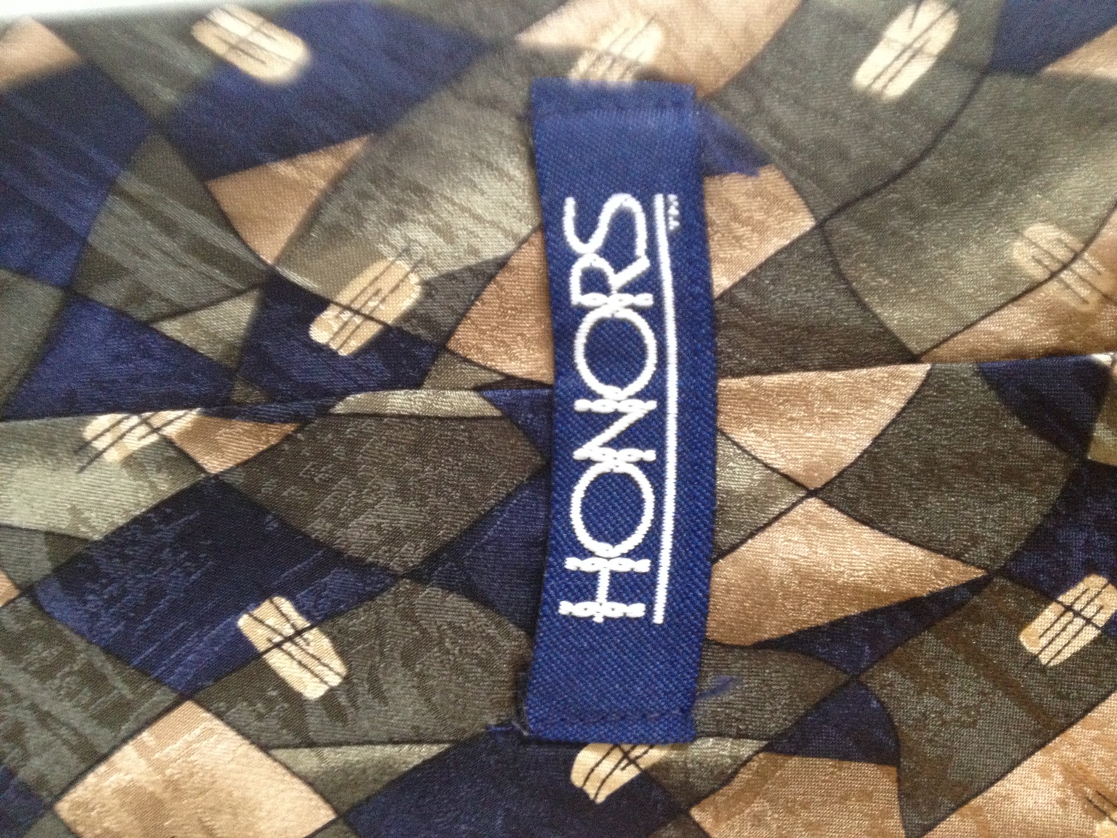 Mens Blue Green White Tie Necktie HONORS (2745)