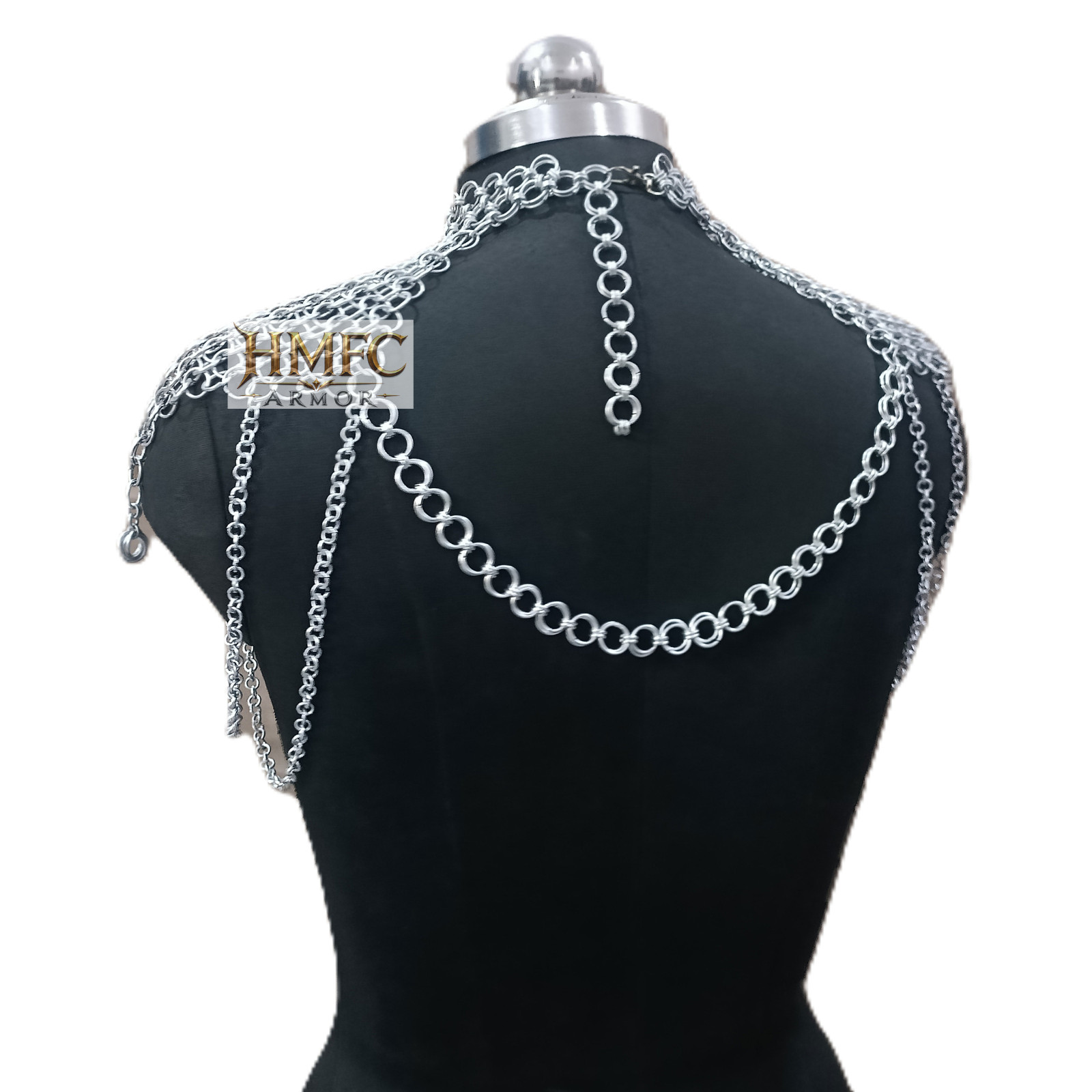 Medieval Chainmail Collar Aluminum Gothic Necklace Women Halloween LARP Costume