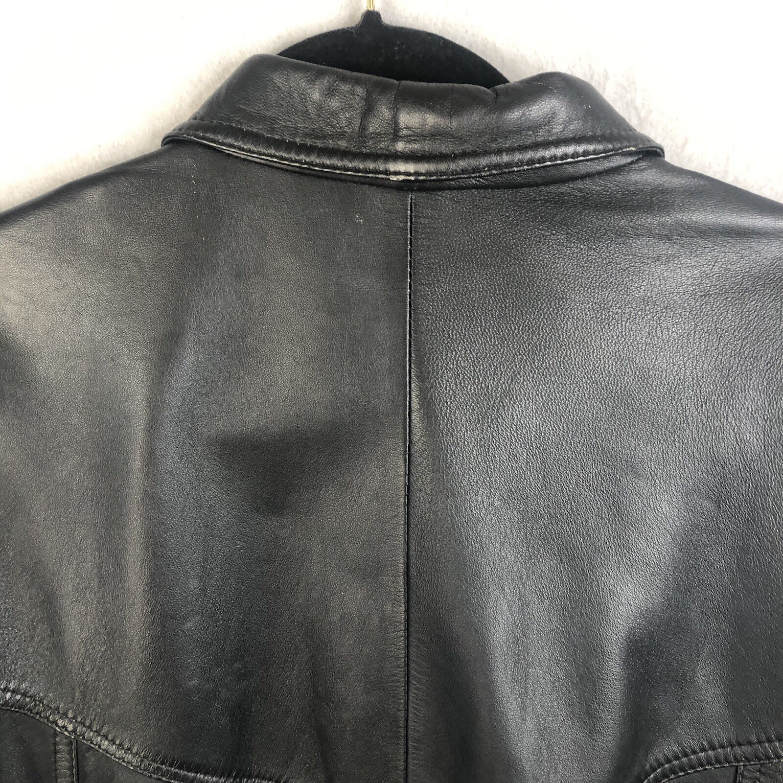Black Leather Jacket Womens Medium Moto Biker Goth Motorcycle Punk Rock