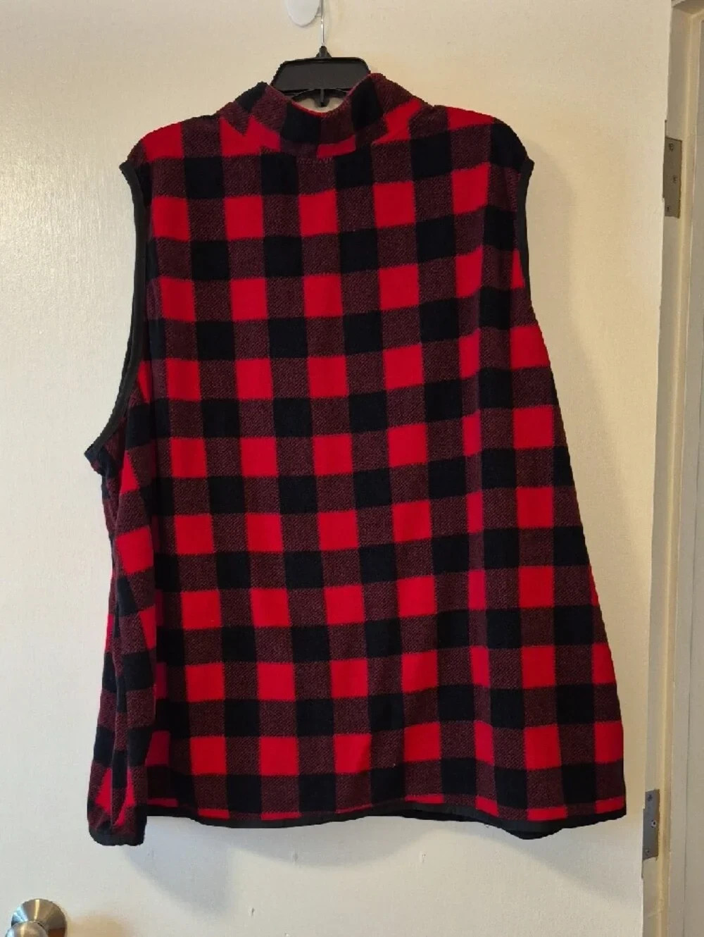Woman Within Red & Black Buffalo Plaid Zip Front Vest – Size 4X
