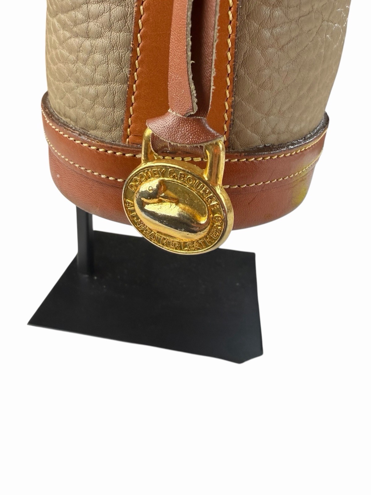 Dooney & Bourke Vintage Pebbled Leather Dome/Bucket All-Weather Leather Handbag