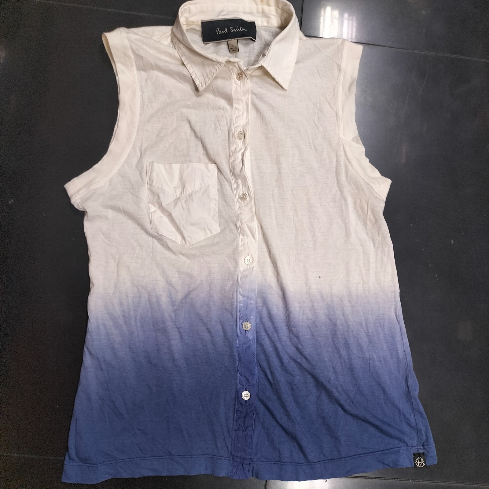 paul smith silk sleeveless top ruffled