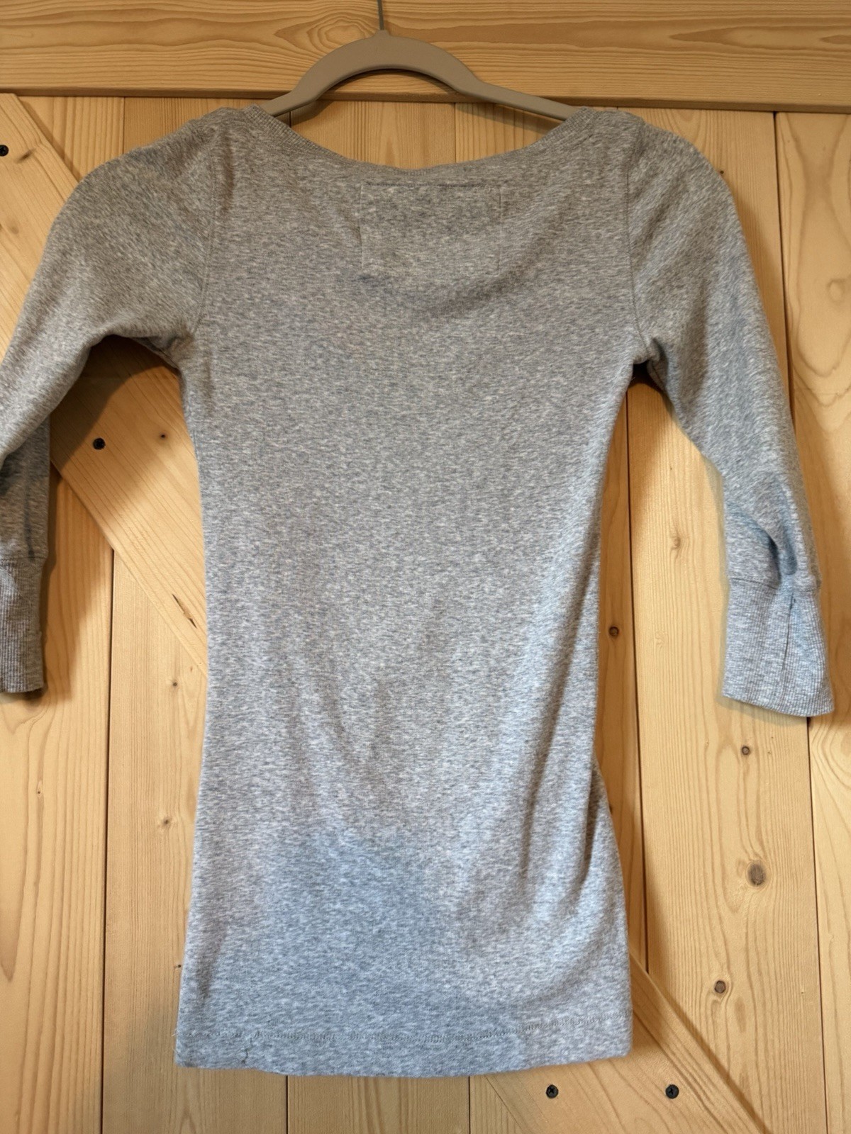 Aéropostale Gray Stretch Henley Top 3/4 Sleeve Slim Fit Knit Size S