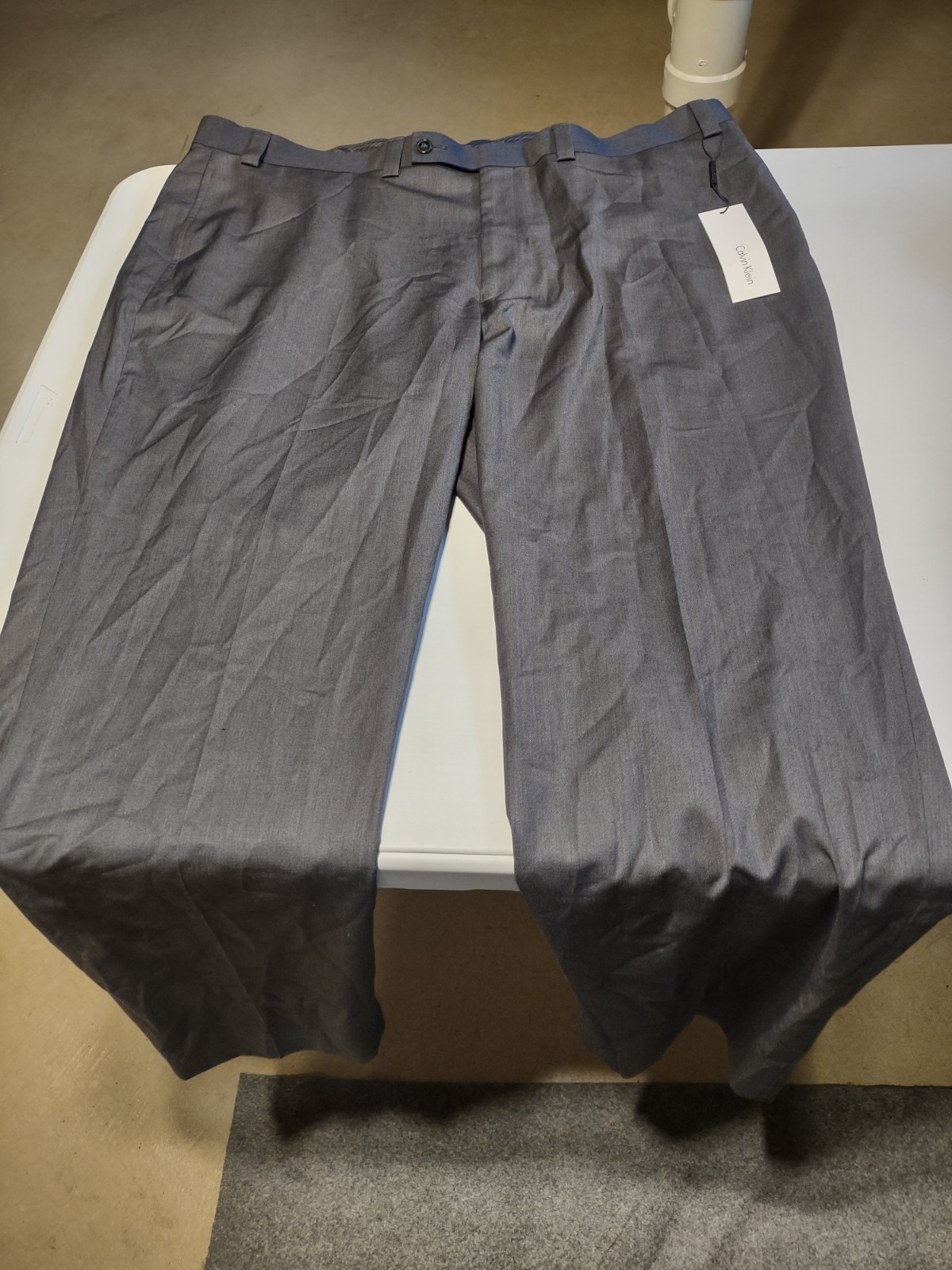 NWT – Calvin Klein – Men’s Flat Front Dress Pants – Charcoal – 42W x 42L