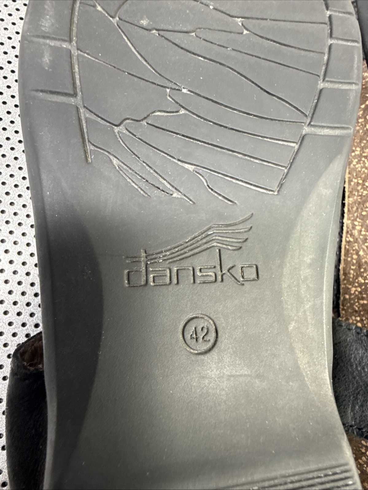 Dansko Reece Waxy Burnished Black Thong Sandal Size 42- Women’s 11.5-12