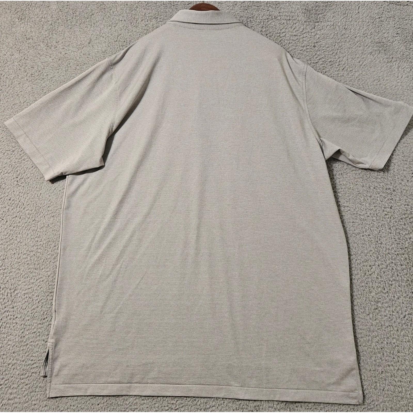 Peter Millar Men’s Size 2XL Gale Grey Striped Halford Performance Jersey Polo