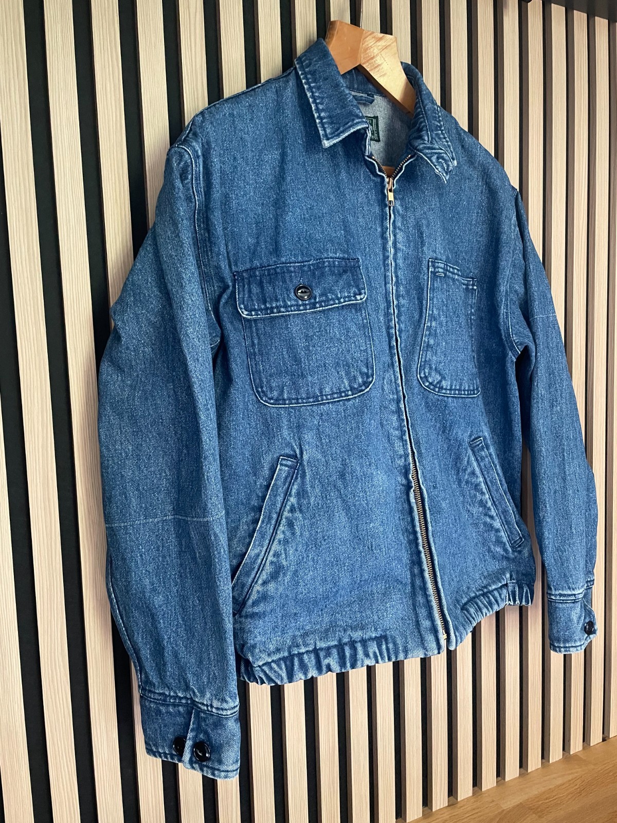 Vintage Polo Country Ralph Lauren Denim Harrington Jacket Medium Workwear USA