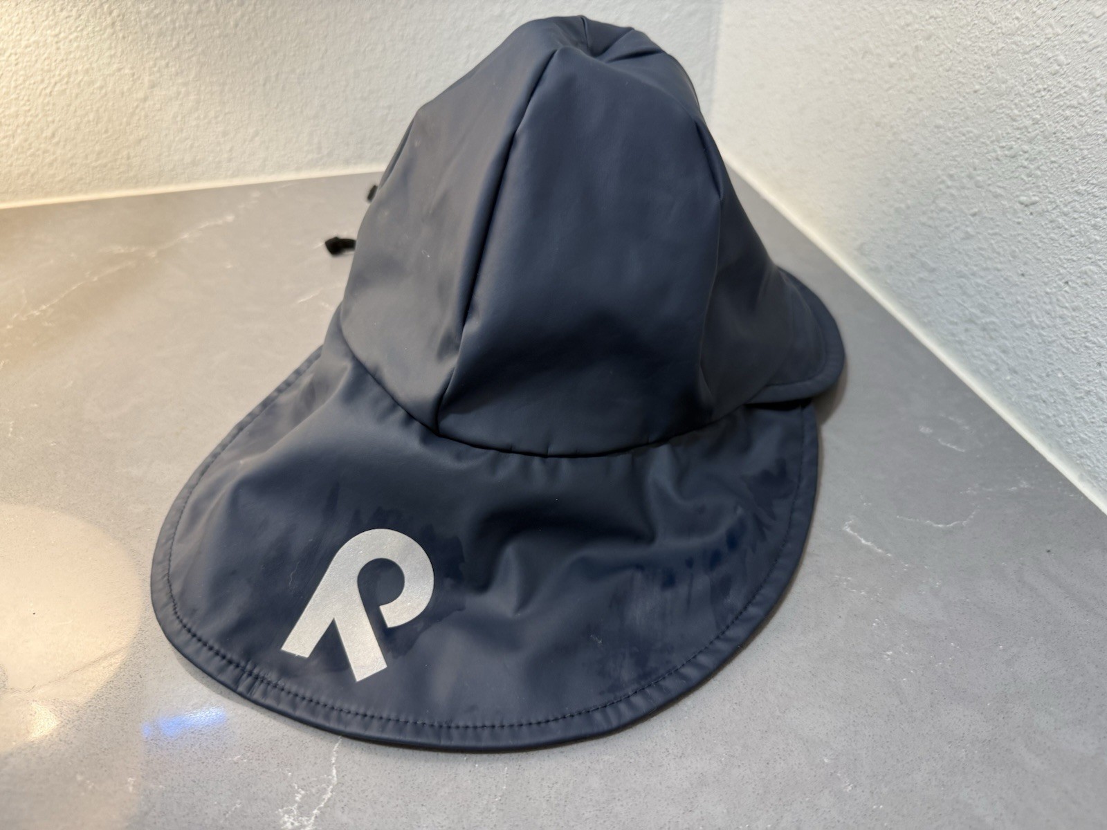 REIMA Navy Waterproof Hooded Rain Hat with Neck Flap for Kids US Large (7-12 Y)