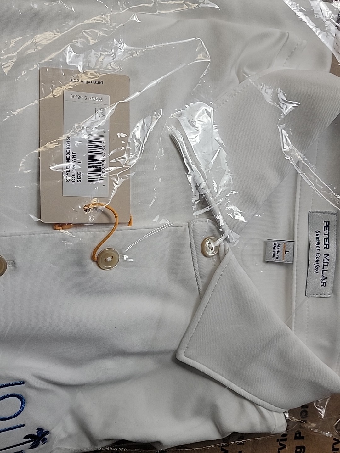 Peter Millar Summer Comfort ME0EK01S Shirt WHITE NEW 3RD PARTY JOLIE MEN’S L